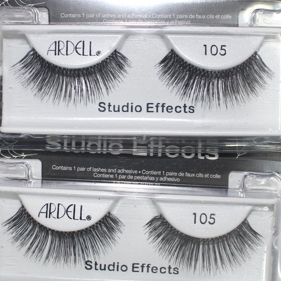 2 Sets New Ardell Professional False Eyelashes Studio Effects Number 105 - Black - Picture 5 of 5